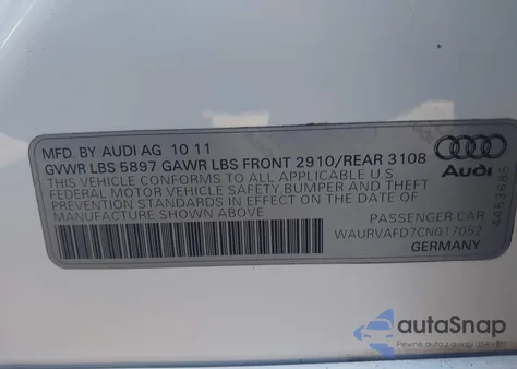 2012 Audi A8 L 4.2 z USA, uszkodzony, nr VIN WAURVAFD7CN017052